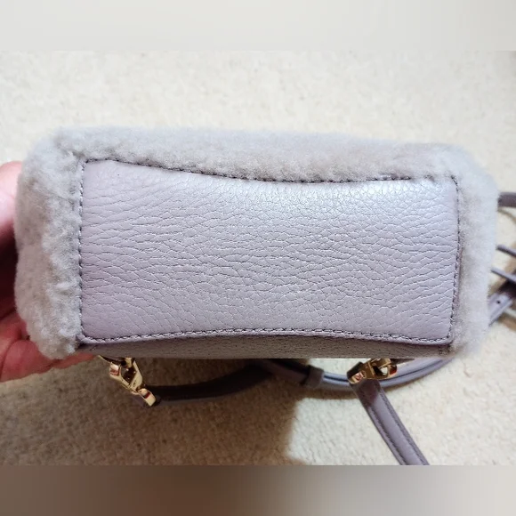 Kate Spade Finer Things Merry Mini Leather Shearling Backpack Crossbody Bag - Picture 4 of 11